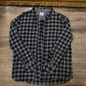 Vans Black and Grey Checkered Long Sleeve Flannel